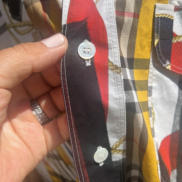 Burberry London Chester Mixed Printed Button Shirt.size Xl.💛 - Picture 7 of 16